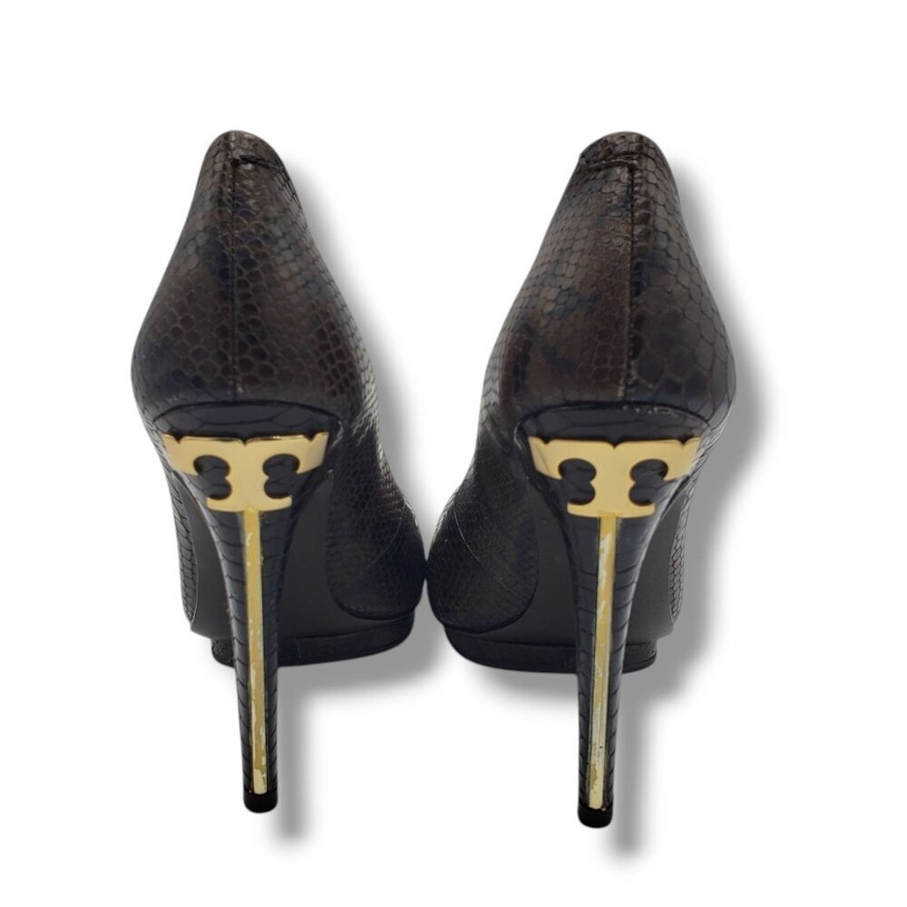 Tory Burch Jude Platform Pump Womens 7 Snake Print Coconut - Picture 6 of 8